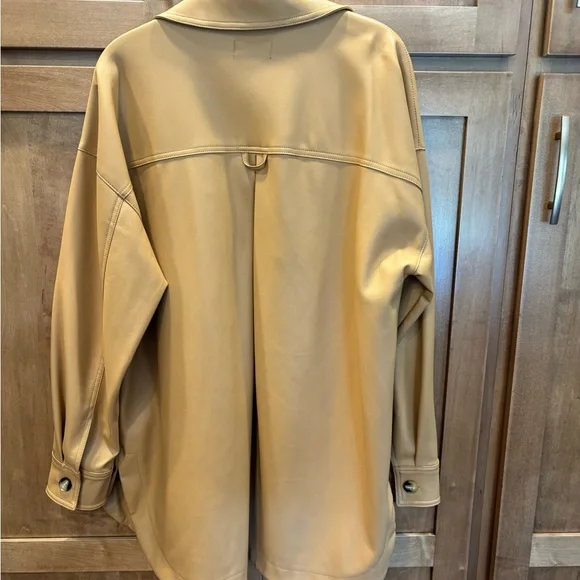 Maeve Butterscotch Faux Leather Shacket - Picture 2 of 7